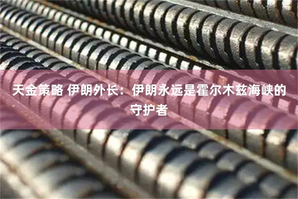 天金策略 伊朗外长：伊朗永远是霍尔木兹海峡的守护者